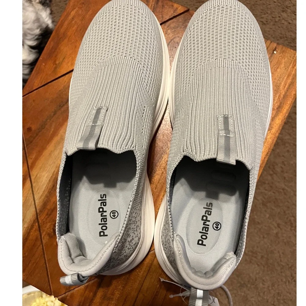 PolarPals Women's Gray‎ Slip On Knit Comfort Sneakers Size EU40/US 9.5 NWB